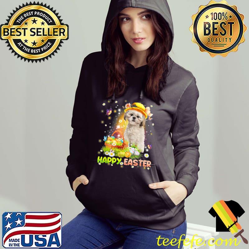 Happy Easter Cute Bunny Dog Shih Tzu Eggs Basket Funny Dog T-Shirt Hoodie Happy Easter Cute Bunny Dog Shih Tzu Eggs Basket Funny Dog T-Shirt Hoodie