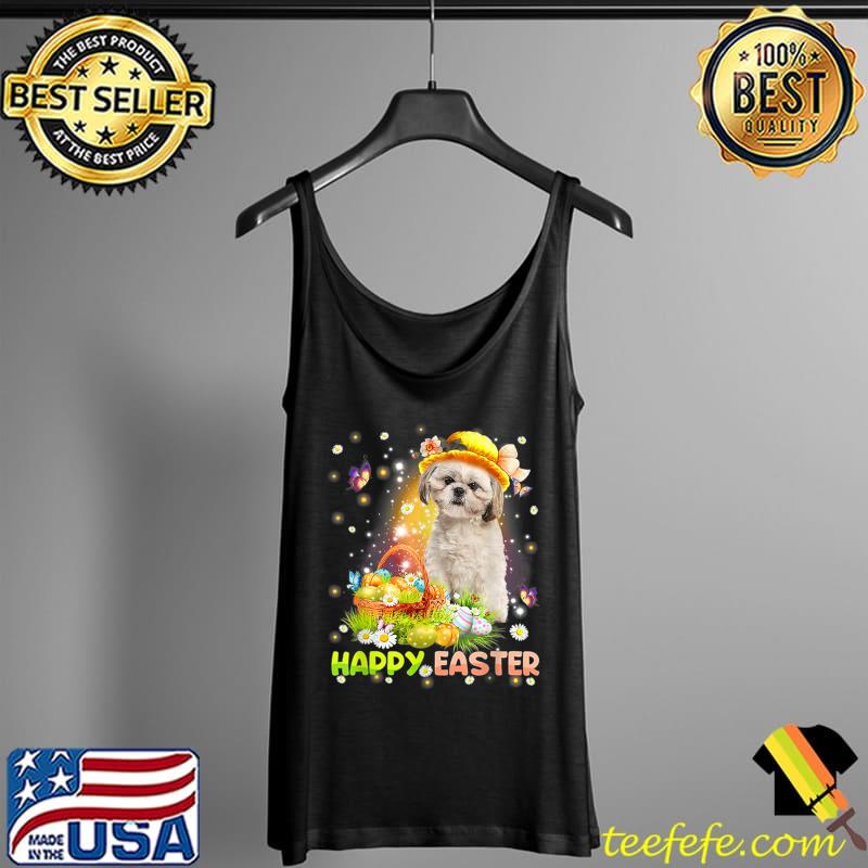 Happy Easter Cute Bunny Dog Shih Tzu Eggs Basket Funny Dog T-Shirt Tank Top Happy Easter Cute Bunny Dog Shih Tzu Eggs Basket Funny Dog T-Shirt Tank Top