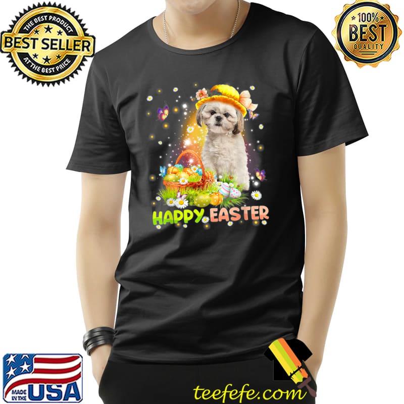 Happy Easter Cute Bunny Dog Shih Tzu Eggs Basket Funny Dog T-Shirt Unisex Happy Easter Cute Bunny Dog Shih Tzu Eggs Basket Funny Dog T-Shirt Unisex
