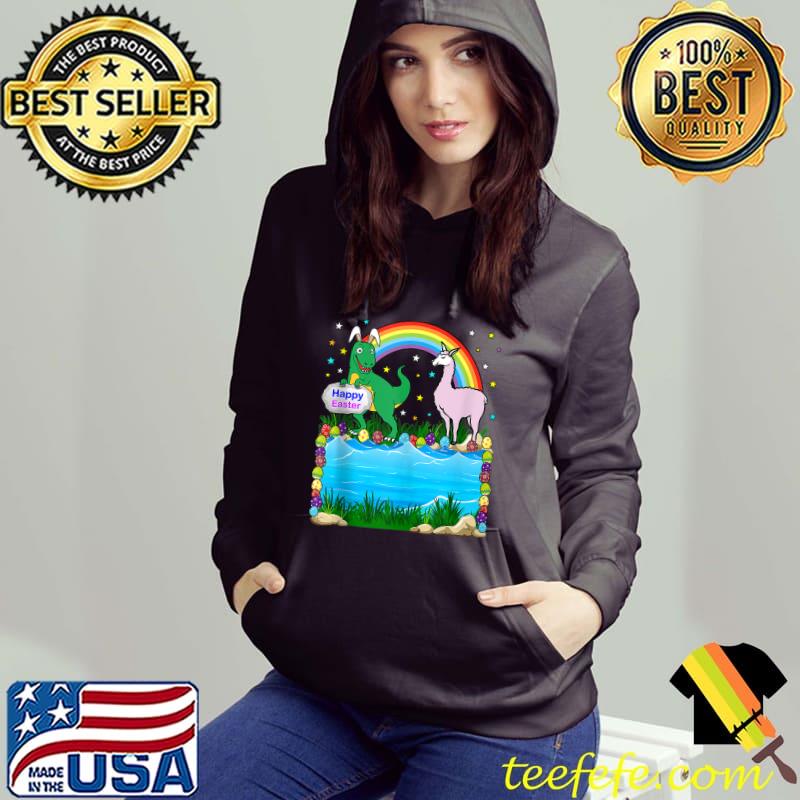Happy Easter Eggs, Dinosaur Llama For Boys & Girls - Toddler T- Hoodie Happy Easter Eggs, Dinosaur Llama For Boys & Girls - Toddler T- Hoodie
