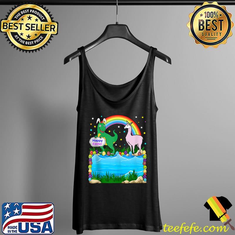 Happy Easter Eggs, Dinosaur Llama For Boys & Girls - Toddler T- Tank Top Happy Easter Eggs, Dinosaur Llama For Boys & Girls - Toddler T- Tank Top