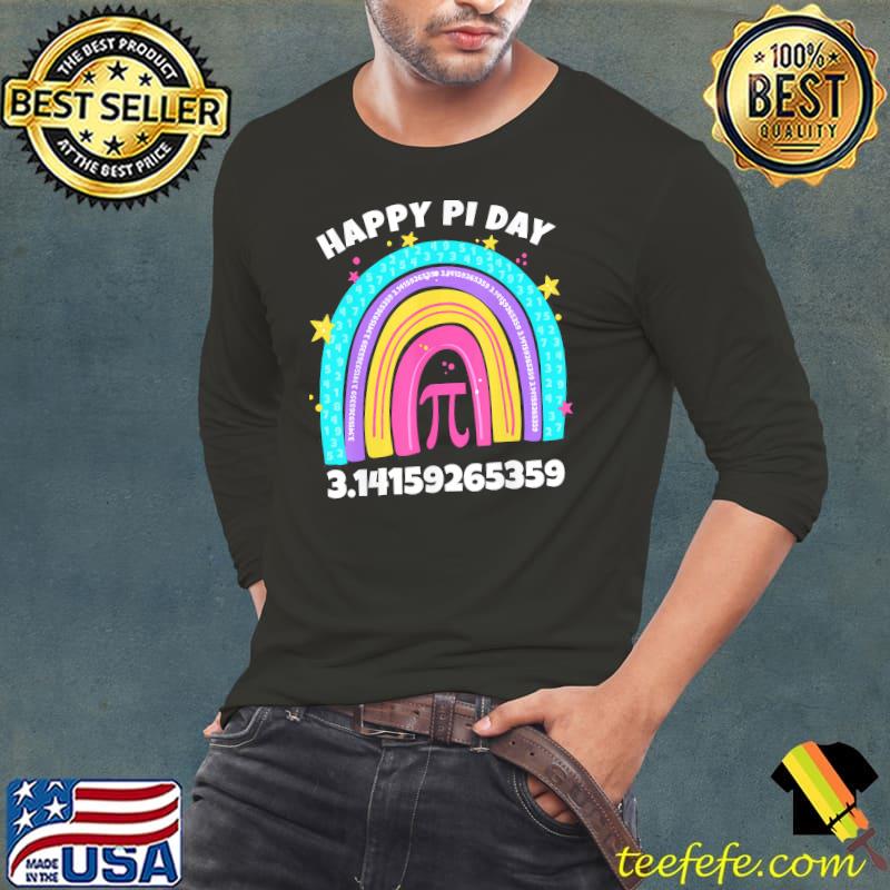 Happy pI day mathematic math teacher leopard rainbow Long Sleeve Tee Happy pI day mathematic math teacher leopard rainbow Long Sleeve Tee