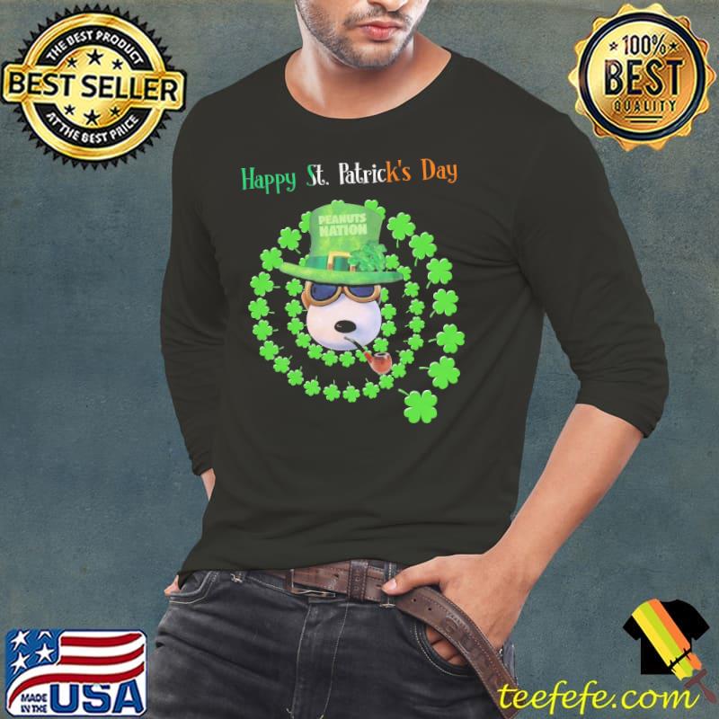 Happy ST.Patrick's Day Peanuts nation snoopy Long Sleeve Tee Happy ST.Patrick's Day Peanuts nation snoopy Long Sleeve Tee