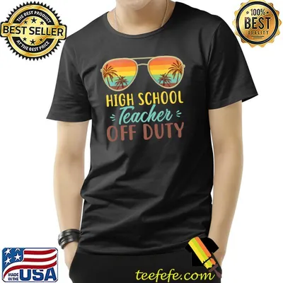 High School Teacher Off Duty Sunglasses Beach Sunset Retro Premium T-Shirt