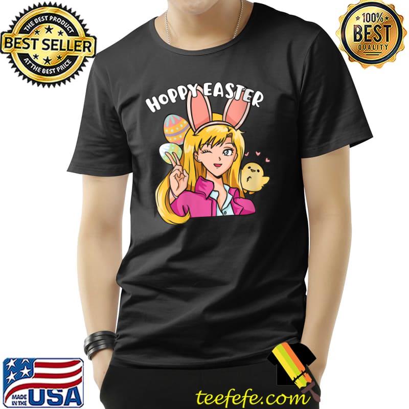 Hoppy Easter - Cute Baby Chick Anime Girl Kawaii Easter T-Shirt