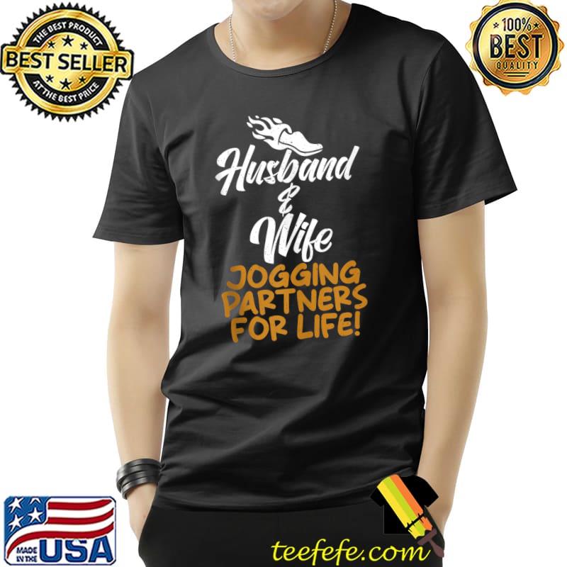 Husband and Wife Jogging Partners for Life Jogger Couple T-Shirt
