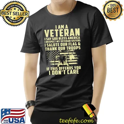 I am a veteran say god bless america salute out flag and thank our troops flag shirt