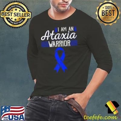 I Am An Ataxia Warrior Blue Ribbon Awareness Premium T-Shirt