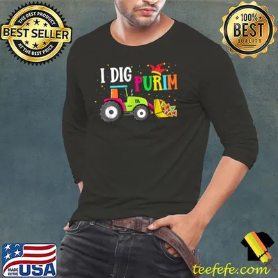 I Dig Purim Hamantaschen Tractor Jewish Toddlers Boys Girls T-Shirt