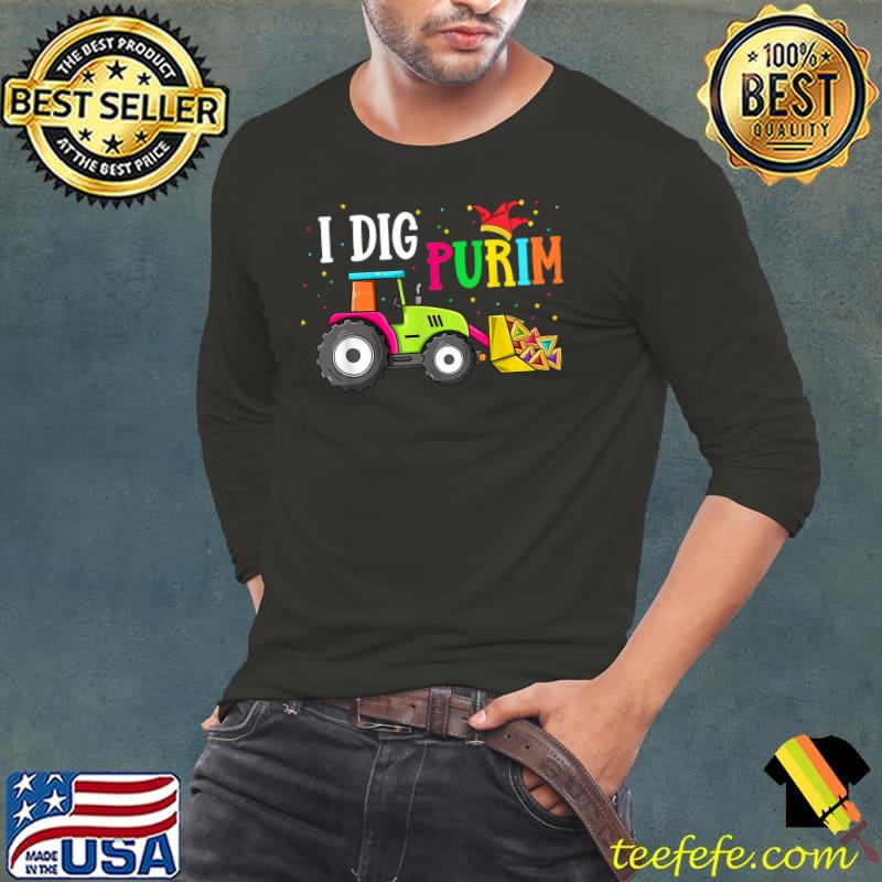 I Dig Purim Hamantaschen Tractor Jewish Toddlers Boys Girls T-Shirt