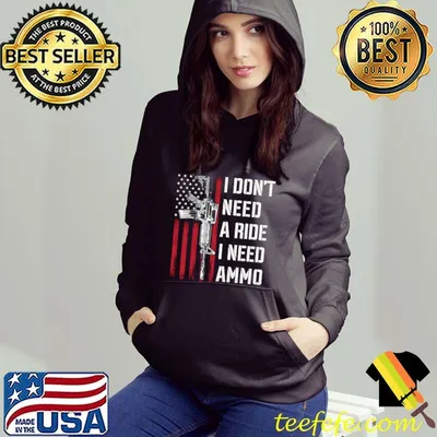 I Don't Need A Ride I Need Ammo American Flag AR-15 T-shirt