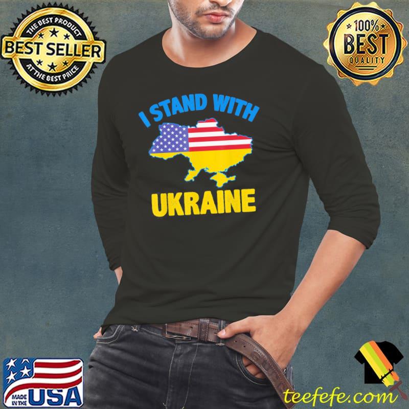 I stand with Ukraine map American flag us support ukrainian Long Sleeve Tee I stand with Ukraine map American flag us support ukrainian Long Sleeve Tee