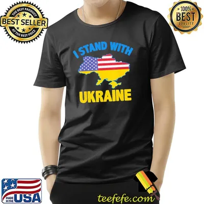 I stand with Ukraine map American flag us support ukrainian shirt