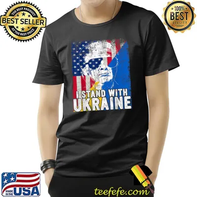 I Stand With Ukraine Ukrainian American Flag Trump Support T-Shirt