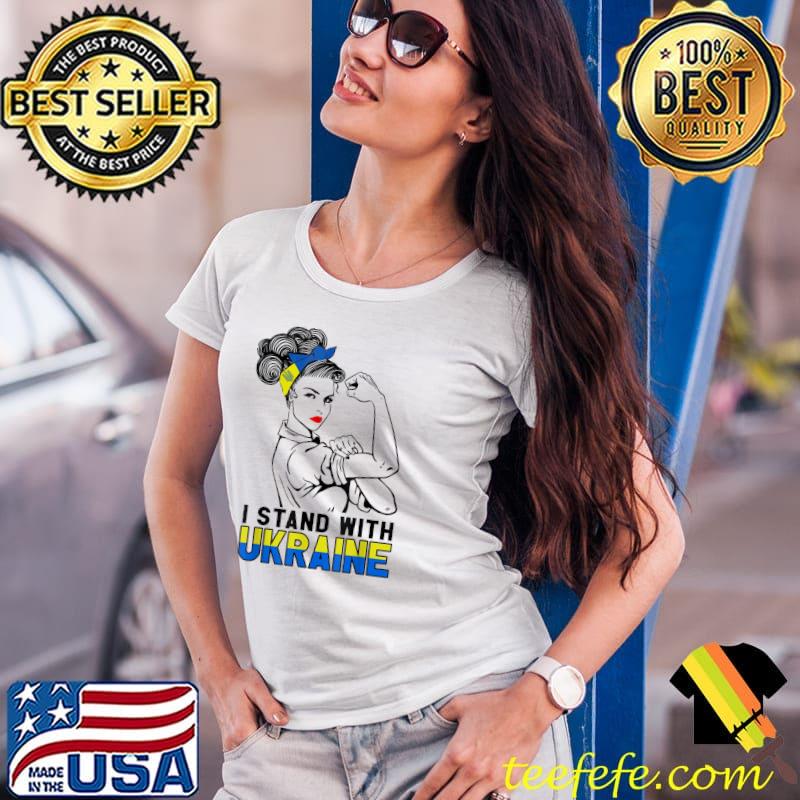 I stand with Ukraine ukrainian strong woman peace freedom Ladies Tee I stand with Ukraine ukrainian strong woman peace freedom Ladies Tee