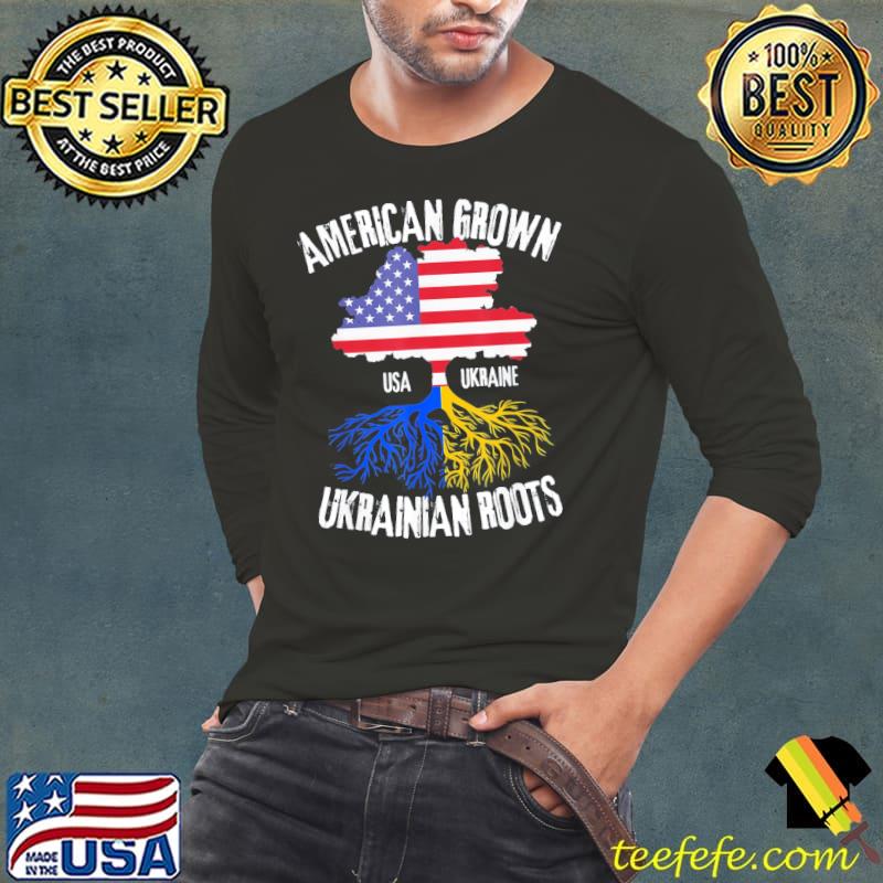 I support Ukraine American grown ukrainian roots Long Sleeve Tee I support Ukraine American grown ukrainian roots Long Sleeve Tee