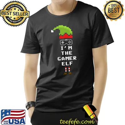 I'm The Gamer Elf Funny Christmas 8 Bit Pixelated T-Shirt