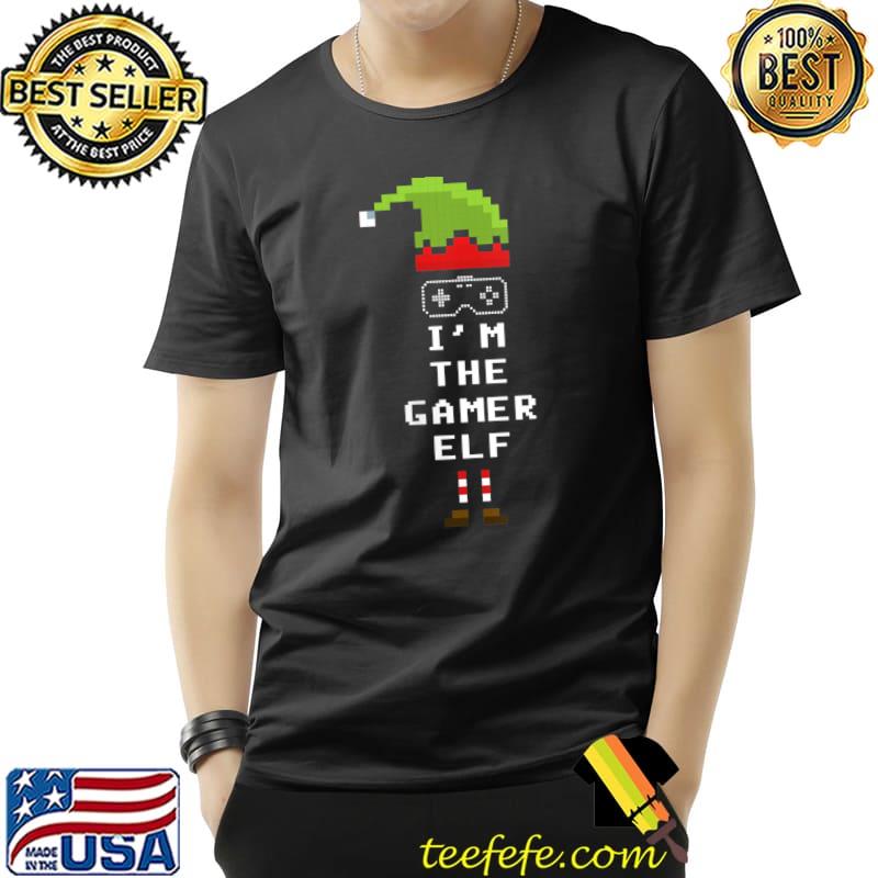 I'm The Gamer Elf Funny Christmas 8 Bit Pixelated T-Shirt