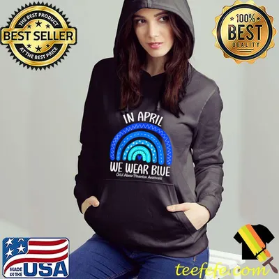 In April We Wear Blue Child Abuse Prevention Awareness T-Shirt