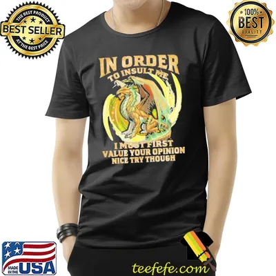 In Order To Insult Me I Must First Value Your Opinion Nice Try Though Dragon shirt