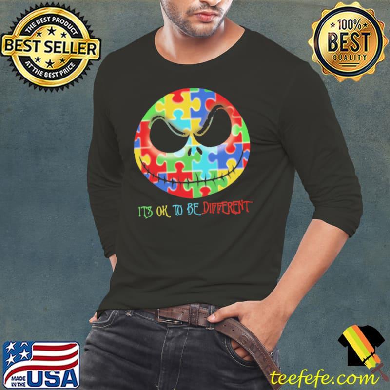 IT's Ok To Be Different Nighmare Autism Long Sleeve Tee IT's Ok To Be Different Nighmare Autism Long Sleeve Tee
