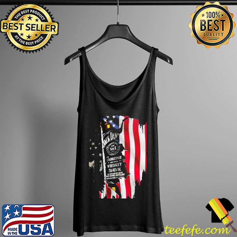 Jack Daniel's Skull American Flag Shirt Tank Top Jack Daniel's Skull American Flag Shirt Tank Top