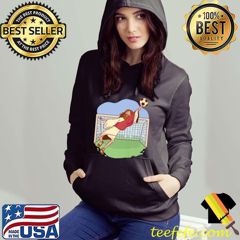 Jesus Playing Soccer As Goalkeeper Christian Soccer Player Premium T-Shirt