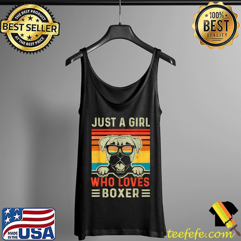 Just A Girl Who Loves Boxer Dog Lover Women Girls Husky T-Shirt Tank Top Just A Girl Who Loves Boxer Dog Lover Women Girls Husky T-Shirt Tank Top