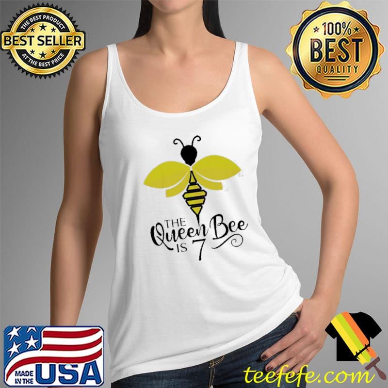 Kids 7th birthday the queen bee is 7 years old bumblebee Tank Top Kids 7th birthday the queen bee is 7 years old bumblebee Tank Top