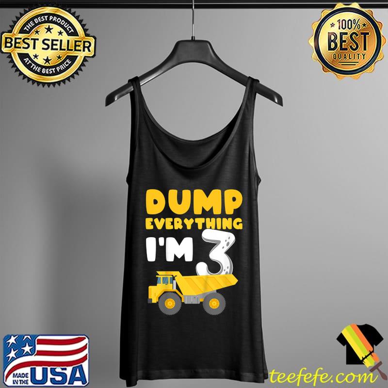 Kids Construction Truck 3rd Birthday Boy Excavator 3 year old T-Shirt Tank Top Kids Construction Truck 3rd Birthday Boy Excavator 3 year old T-Shirt Tank Top