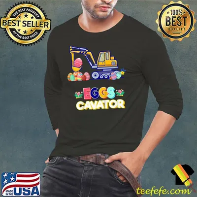 Kids EGGSCAVATOR Eggs Cavator Kids Toddlers Cute Easter Egg Hunt T-Shirt