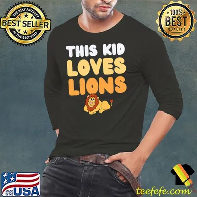 Kids This Kid Loves Lions Fun Novelty Kids Funny Zoo Animals Premium T-Shirt