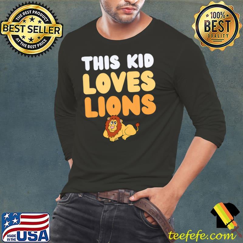 Kids This Kid Loves Lions Fun Novelty Kids Funny Zoo Animals Premium T-Shirt