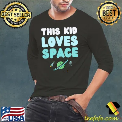 Kids This Kid Loves Space Fun Novelty Kids Planets Stars Funny Premium T-Shirt