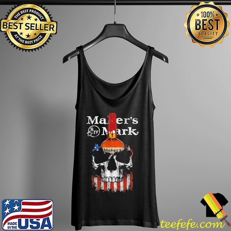 Maker's Mark Skull American Flag Shirt Tank Top Maker's Mark Skull American Flag Shirt Tank Top