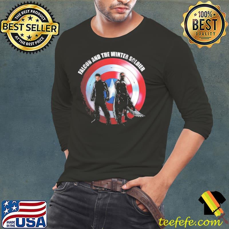 Marvel The Falcon And The Winter Soldier Shield Logo Shirt Long Sleeve Tee Marvel The Falcon And The Winter Soldier Shield Logo Shirt Long Sleeve Tee