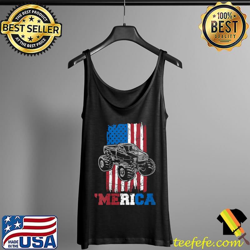 Merica USA Proud Patriotic US Flag American Monster Truck T- Tank Top Merica USA Proud Patriotic US Flag American Monster Truck T- Tank Top