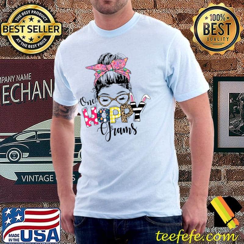 Messy Bun Bunny One Hoppy Grams Leopard Happy Easter Day T-Shirt Unisex Messy Bun Bunny One Hoppy Grams Leopard Happy Easter Day T-Shirt Unisex