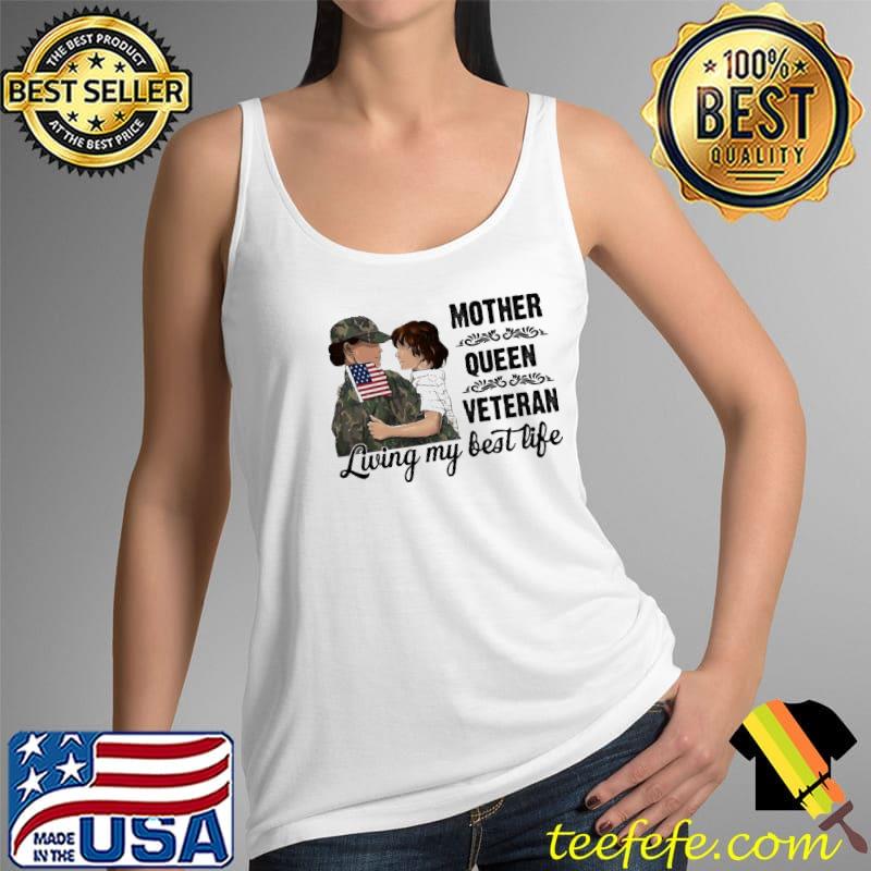 Mother queen veteran living my best life america flag Tank Top Mother queen veteran living my best life america flag Tank Top