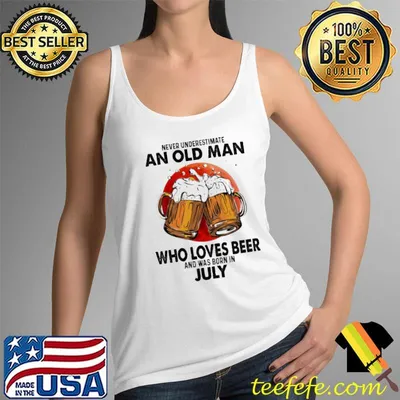 Never Underestimate An Old Man Who Loves Beer And Was Born In July Blood Moon Shirt