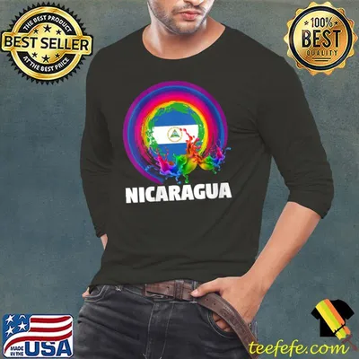 Nicaragua LGBT Gay Pride Rainbow Flag T-shirt