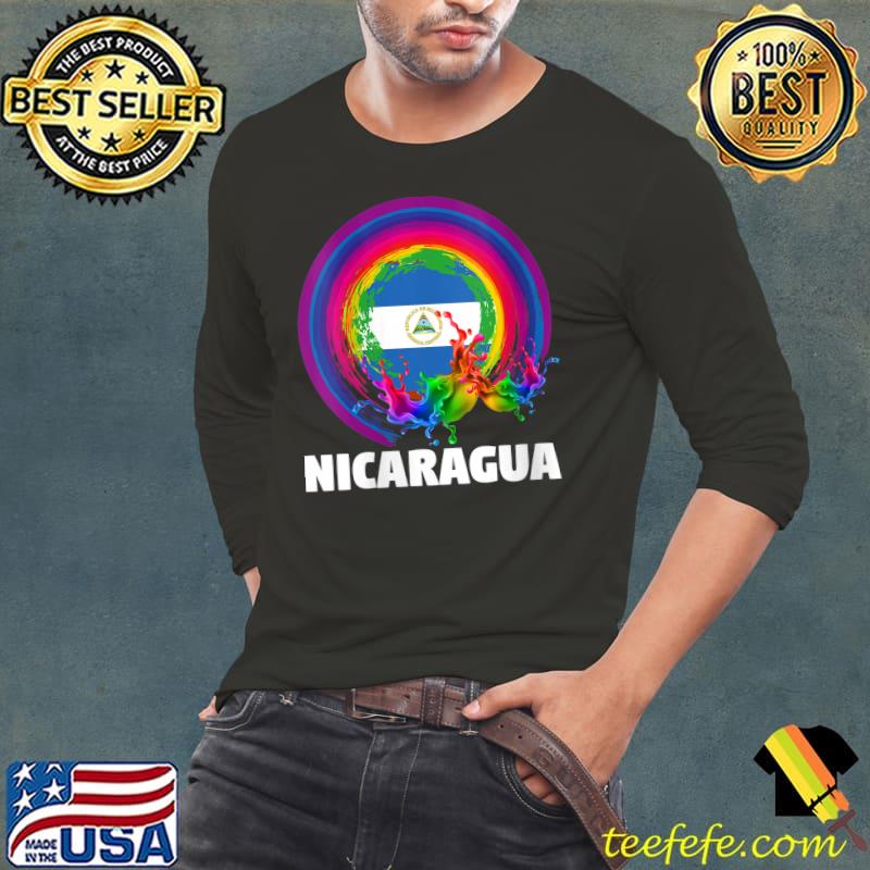 Nicaragua LGBT Gay Pride Rainbow Flag T-shirt Nicaragua LGBT Gay Pride Rainbow Flag T-shirt