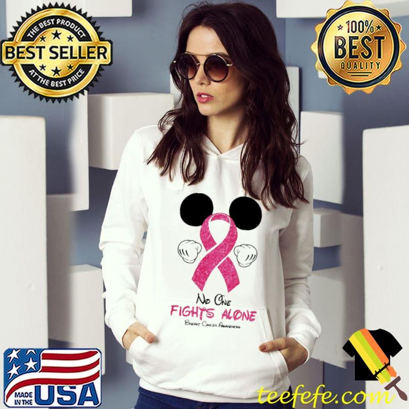 No One Fight Alone Breast Cancer Awareness Mickey Shirt Hoodie No One Fight Alone Breast Cancer Awareness Mickey Shirt Hoodie