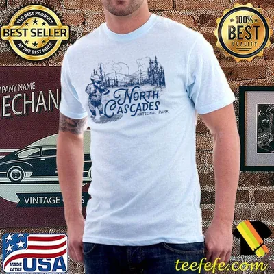North Cascades National Park Vintage Fiddle Bear Funny Premium T-Shirt