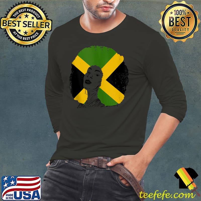 Official Women's Black Jamaica Proud Jamaica Flag Patriotic Jamaican T-shirt