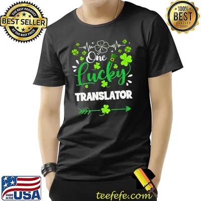 One Lucky Translator Shamrock St. Patricks Day Irish luck Premium T-Shirt