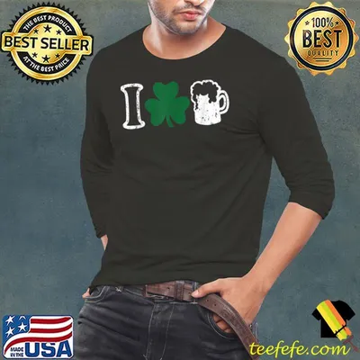 Original Simple St Patricks Day Shirt For Men I Heart Beer Love Irish T-Shirt