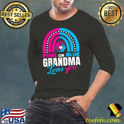 Pink or Blue Grandma Loves You Gender Reveal Party Idea T-Shirt