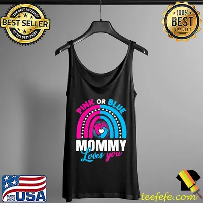 Pink or blue mommy loves you gender reveal party idea shirt