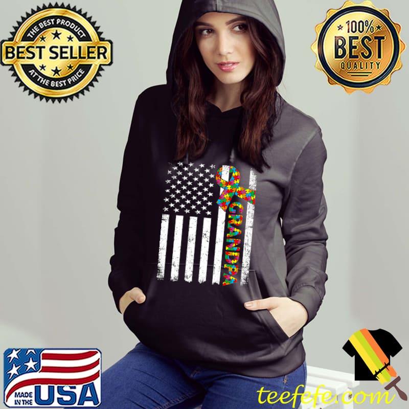 Premium Distressed Autism Grandpa American Flag Family Matching Premium T-Shirt Hoodie Premium Distressed Autism Grandpa American Flag Family Matching Premium T-Shirt Hoodie